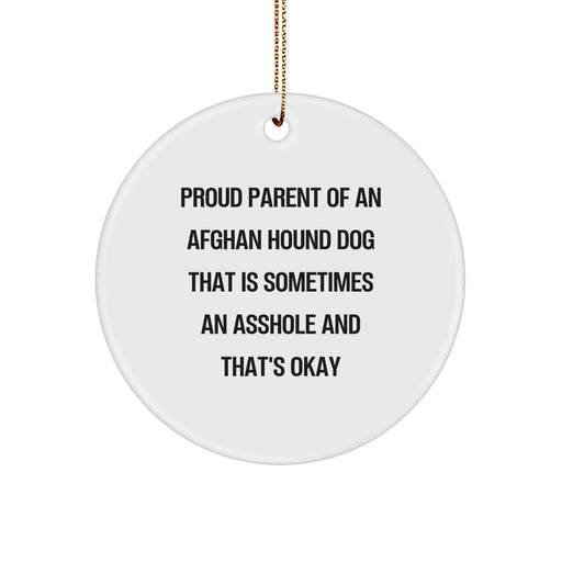 Funny Afghan Hound Dog Gifts from Proud Parents - Circle Ornament for Christmas Unique Gifts for Afghan Hound Dog Lovers - Image 1