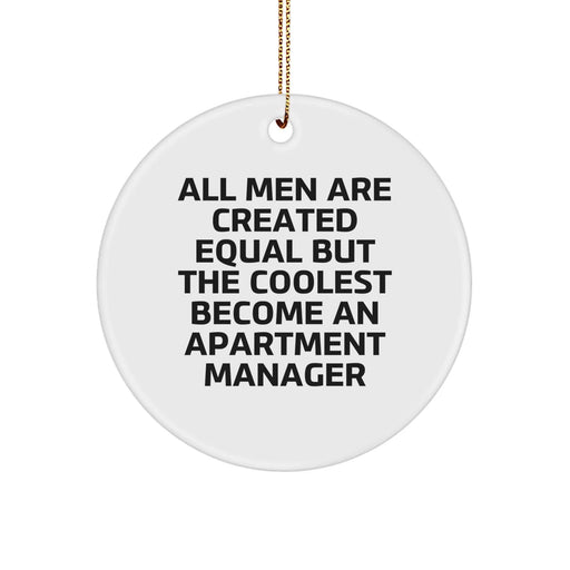 Funny Apartment Manager Gifts for Him Circle Ornament, Unique Christmas Decorations from Friends, Coworkers, Family - Image 1