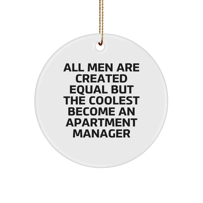 Funny Apartment Manager Gifts for Him Circle Ornament, Unique Christmas Decorations from Friends, Coworkers, Family - Image 1