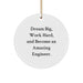 Funny Engineer Gifts Circle Ornament for Men - 'Dream Big, Work Hard, Become Amazing' Christmas Unique Gifts from Friends - Image 1