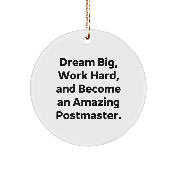 Funny Postmaster Christmas Circle Ornament Gifts from Men to Friends, Inspirational Quotes for Postmaster Gifts, Unique Circle Ornaments for Postmaster - Image 1
