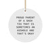 Funny Shih Tzu Dog Gifts for Friends - Proud Parent Christmas Circle Ornament - Image 1