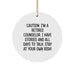 Counselor's Delight, Circle Ornament, Caution: I'm A Retired Counselor, Gifts from Family to Counselor, Christmas Unique Gifts - Image 1