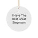 Funny Stepmom Gifts from Men for Stepmom - 'I Have The Best Great Stepmom' Circle Ornament, Christmas Unique Gifts - Image 1