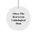 Funny Unbiological Mom Gifts from Friends Christmas Circle Ornament for Unbiological Mom, 'I Have The Best Great Unbiological Mom', Unique Christmas Unique Gifts for Her - Image 1