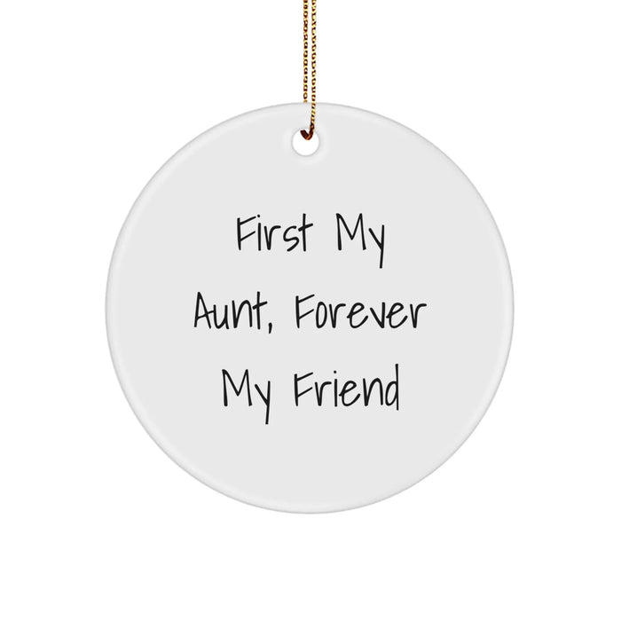 Funny Aunt Circle Ornament Gifts from Men, Women, Family to Friends and Aunt for Christmas Unique Gifts - Image 1