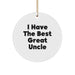 Funny Uncle Gifts from Men - I Have The Best Great Uncle Circle Ornament, White, 2.75 Inches, Christmas Memorable Presents for Uncle - Image 1
