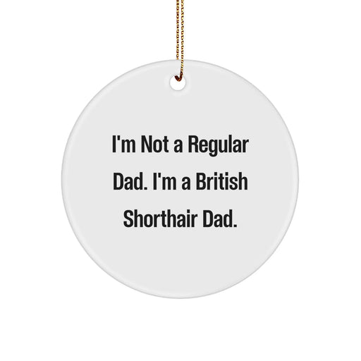 British Shorthair Cat Lover Gifts from Dad, Funny Circle Ornament for Christmas Unique Gifts for British Shorthair Cat - Image 1