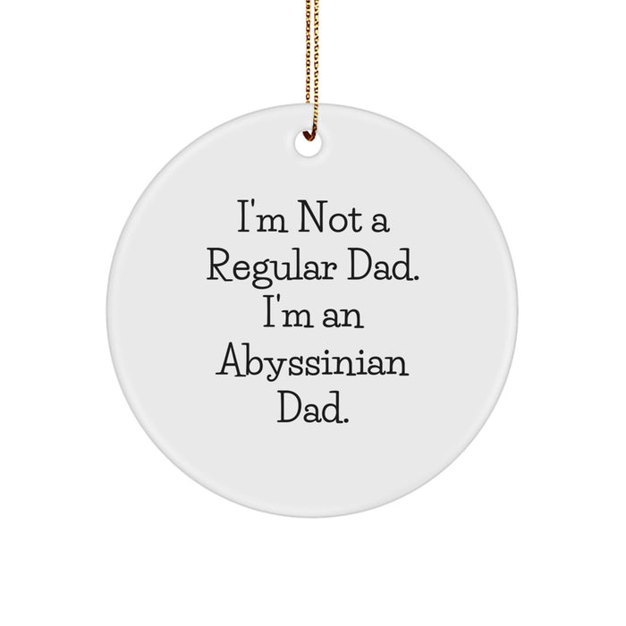 Abyssinian Cat Dad Funny Gifts for Cat Lovers Christmas Unique Ornaments for Home, 'I'm Not A Regular Dad. I'm An Abyssinian Dad.' Circle Ornament for Men and Women - Image 1