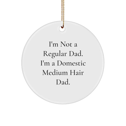 Domestic Medium Hair Dad Gifts from Men, Funny Circle Ornaments for Christmas Unique Presents for Home Decor - Image 1
