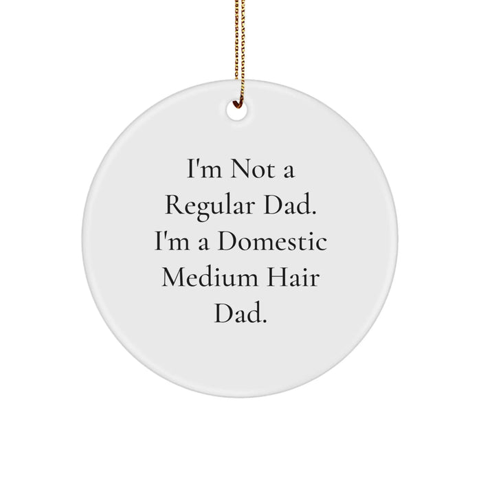 Domestic Medium Hair Dad Gifts from Men, Funny Circle Ornaments for Christmas Unique Presents for Home Decor - Image 1