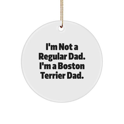 Funny Boston Terrier Dad Gifts from Men to Family for Christmas Unique Ornaments - Image 1