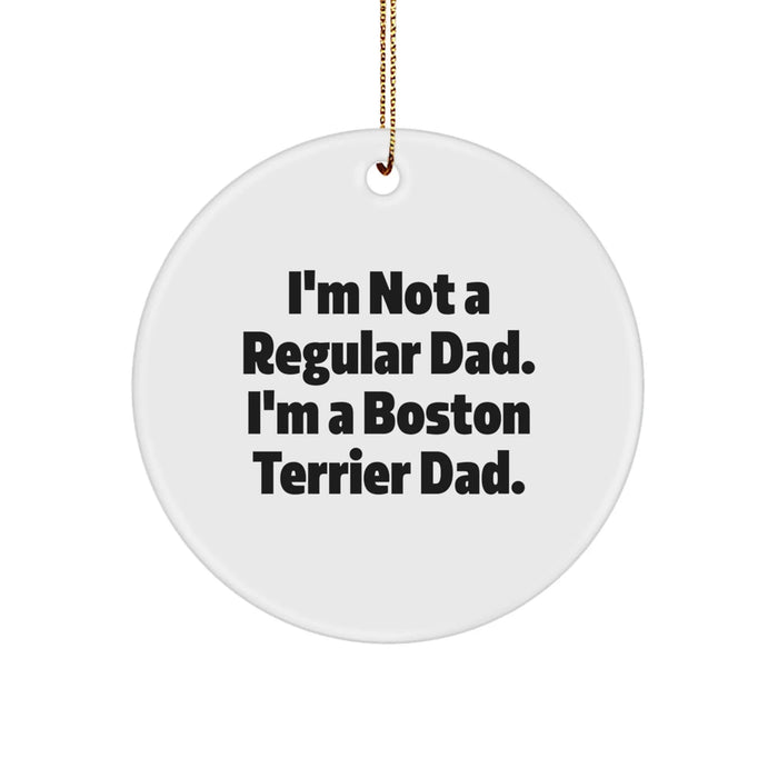 Funny Boston Terrier Dad Gifts from Men to Family for Christmas Unique Ornaments - Image 1