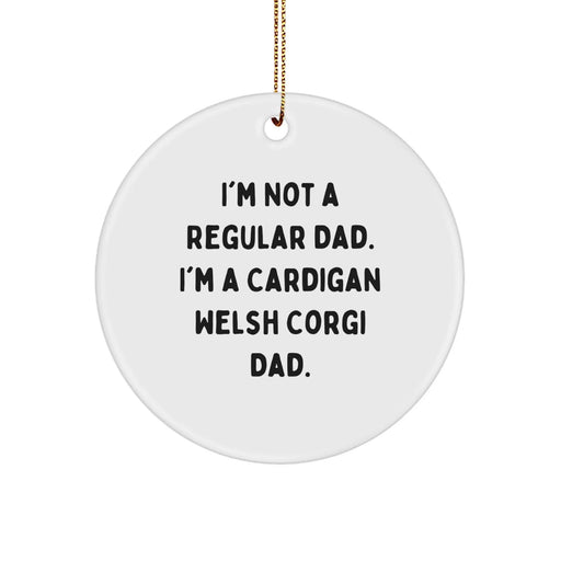 Funny Cardigan Welsh Corgi Dad Christmas Unique Gifts for Family Members with Cute Circle Ornament Gifts from Men - Image 1