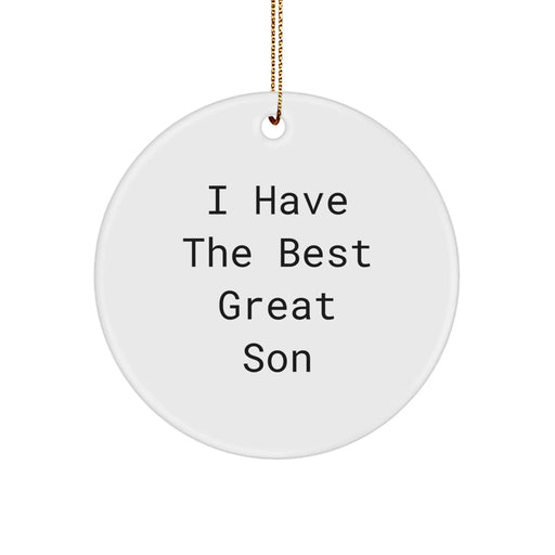 Funny Son Quotes Circle Ornaments for Him, Christmas Unique Gifts from Family, Inspirational Circle Decor for Son's Room - Image 1