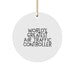 Air Traffic Controller Gifts, World's Greatest Quote, Circle Ornament, Christmas Unique Gifts from Friends to Air Traffic Controller - Image 1