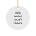 Funny 'World's Greatest' Aircraft Mechanic Circle Ornament Gifts for Men, Unique Christmas Memorable Presents from Friends, Coworkers, or Family - Image 1