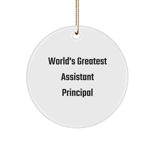 Funny World's Greatest Assistant Principal Circle Ornament, Gifts from Friends, for Assistant Principal, Unique Christmas Unique Gifts - Image 1