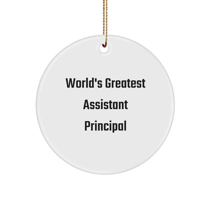 Funny World's Greatest Assistant Principal Circle Ornament, Gifts from Friends, for Assistant Principal, Unique Christmas Unique Gifts - Image 1