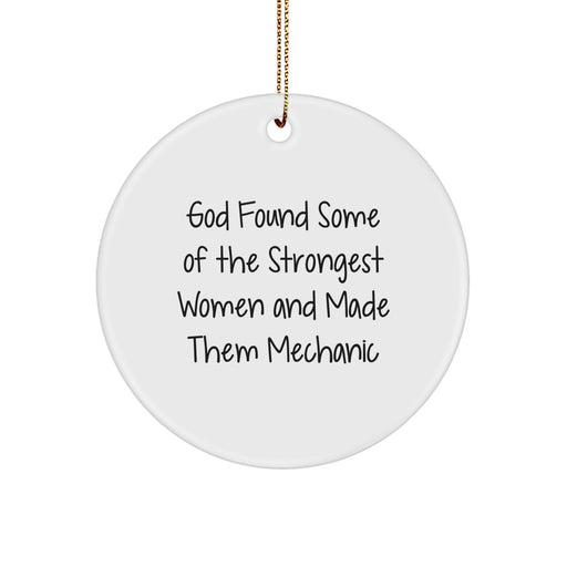 Funny Mechanic Quote Circle Ornament, Gifts for Mechanic Friends, Inspirational Mechanic Christmas Unique Gift for Mechanic Lovers - Image 1