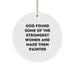 Funny Christmas Unique Gifts from Men to Painter Friends - God Found Strongest Women and Made Them Painter Circle Ornament for Christmas - Image 1
