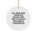Funny Carpenter Gifts from Men to Friends - Circle Ornament for Christmas Unique Decorations - 'All Men Are Created Equal But The Coolest Become A Carpenter' Quote - Image 1
