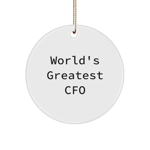World's Greatest CFO Funny Christmas Circle Ornament Gifts for CFO by Friends, Family, Coworkers - Image 1