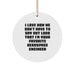 Funny Aerospace Engineer Gifts, Circle Ornament for Men, 'I Love How We Don't Have To Say Out Loud That I'm Your Favorite Aerospace Engineer' White MDF Christmas Unique Gifts from Friends and Family - Image 1