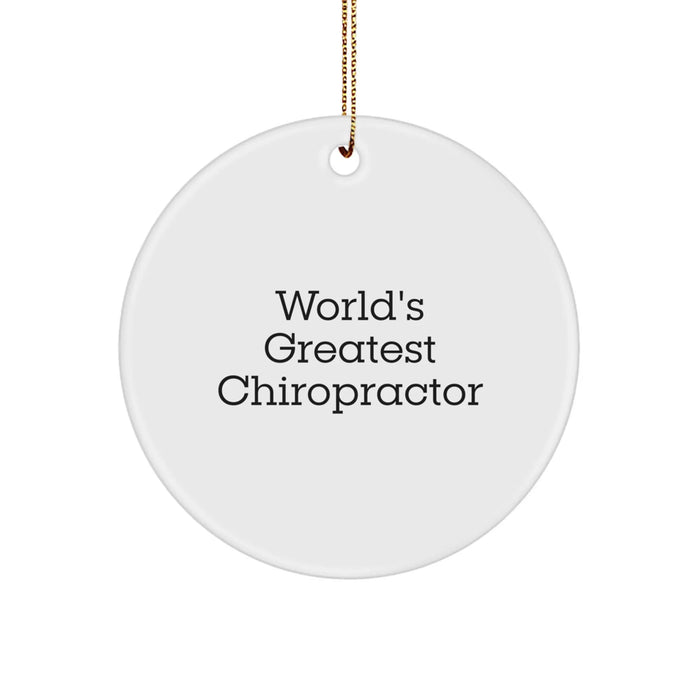 Chiropractor Gifts from Friends and Family - 'World's Greatest Chiropractor' Circle Ornament for Christmas - Image 1