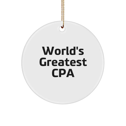 Funny 'World's Greatest CPA' Circle Ornament Gifts for Christmas - CPA Gifts from Friends - Image 1