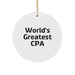 Funny 'World's Greatest CPA' Circle Ornament Gifts for Christmas - CPA Gifts from Friends - Image 1