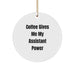 Funny Gift from Friends to Assistant, Coffee Gives Me My Assistant Power Christmas Decor, Assistant Circle Ornament Gifts for Men, Women, Coworkers, Family - Image 1