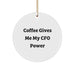 Funny CFO Gifts from Men, White Circle Ornament with 'Coffee Gives Me My Cfo Power', Perfect for CFO, Christmas Unique Gifts - Image 1