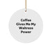 Funny Waitress Gifts for Friends, Christmas Unique Gifts from Men, Women, Family, Waitress Circle Ornament with Coffee Quote - Image 1