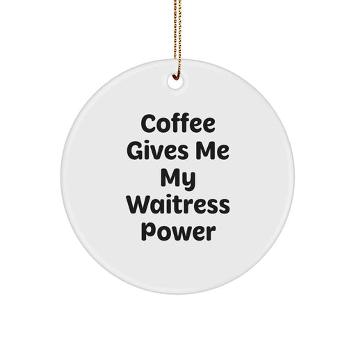 Funny Waitress Christmas Circle Ornaments Gifts for Waitress from Friends and Family Members - Image 1