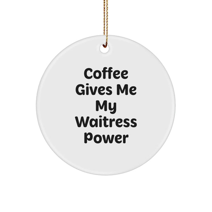 Funny Waitress Christmas Circle Ornaments Gifts for Waitress from Friends and Family Members - Image 1