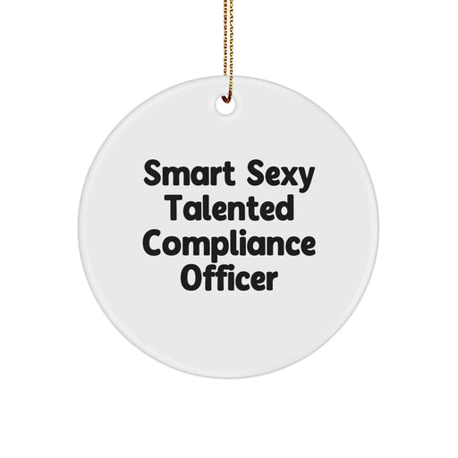 Funny Compliance Officer Christmas Circle Ornament Gifts from Friends for Compliance Officers - Image 1