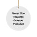 Funny Quotes Gifts for General Manager Christmas Unique Circle Ornament from Friends, 'Smart Sexy Talented General Manager' Circle Ornament Gifts for Men - Image 1