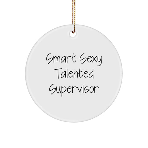 Funny Supervisor Gifts from Men, Funny Supervisor Circle Ornament for Christmas Unique Gifts, Smart Sexy Talented Supervisor - Image 1