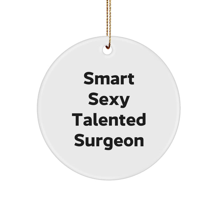 Funny Surgeon Christmas Unique Gifts for Surgeon Friends from Men, Unique Circle Ornament Ideas for Surgeon Colleagues - Image 1