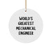 Funny 'World's Greatest Mechanical Engineer' Circle Ornament, Gifts for Mechanical Engineers, Men, or Friends, from Family or Coworkers, Christmas Unique Presents - Image 1