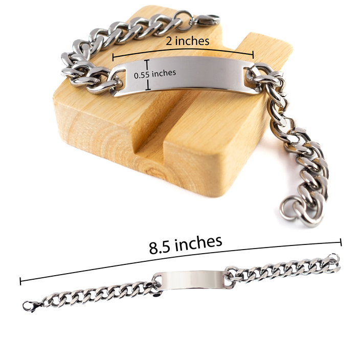 Stainless Steel Mama Cuban Chain Bracelet - Cherished Bond for Mothers Day Gift, Birthday, Christmas - Engraved Love, Gratitude, Hope, Confidence