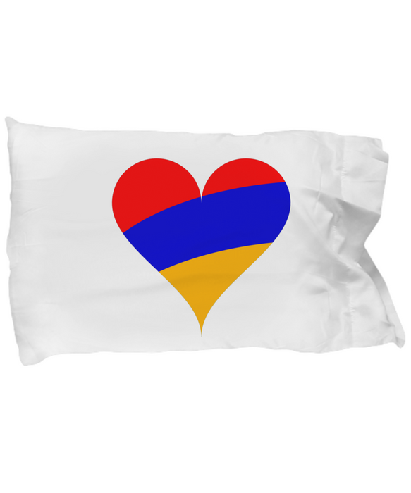 Armenian Flag Heart Pillow Case - A Perfect Gift for Armenians