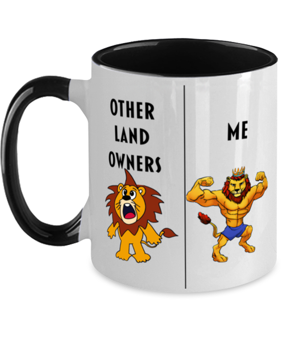 Gift for Landowner,Funny Landowner Coffee Mug, Gag Gift for Landowner, Unique Gift for Landowner, Cheap, Perfect, Amazing, Awesome Lion Black Two Tone