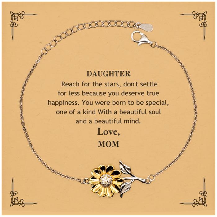 To Daughter, You were born to be Special Sunflower Bracelet. Gift for Daughter. Graduation Motivational Gift From Mom. Best Gifts for Birthday