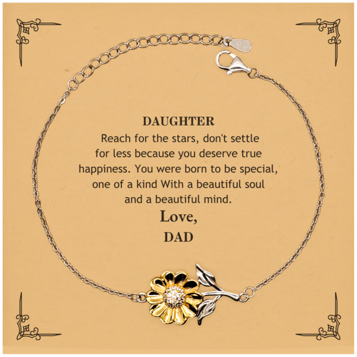 To Daughter, You were born to be Special Sunflower Bracelet. Gift for Daughter. Graduation Motivational Gift From Dad. Best Gifts for Birthday