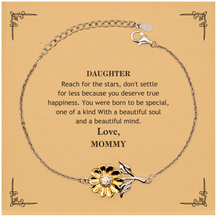 To Daughter, You were born to be Special Sunflower Bracelet. Gift for Daughter. Graduation Motivational Gift From Mommy. Best Gifts for Birthday