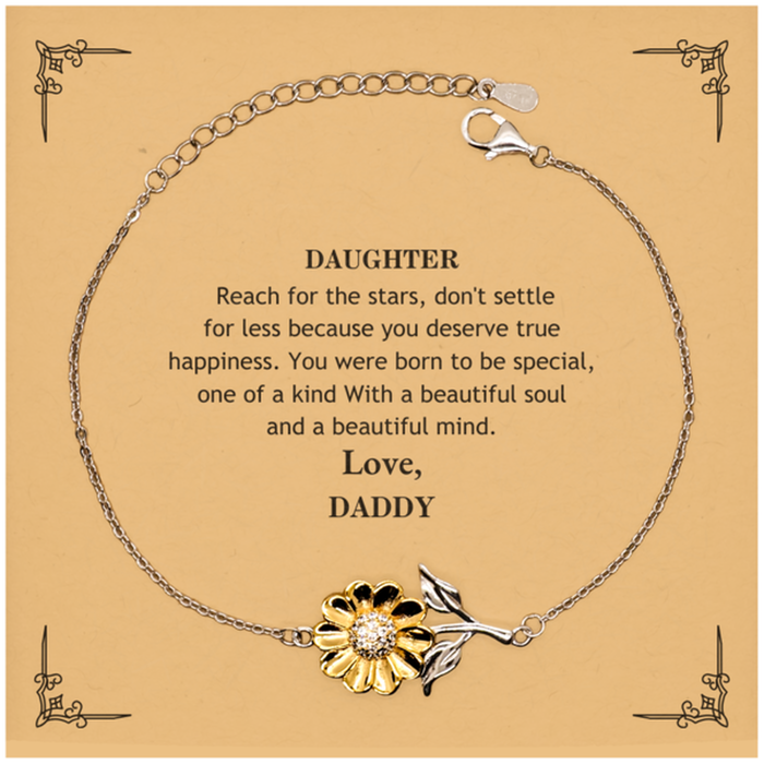 To Daughter, You were born to be Special Sunflower Bracelet. Gift for Daughter. Graduation Motivational Gift From Daddy. Best Gifts for Birthday