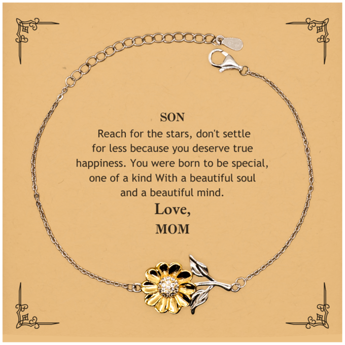 To Son, You were born to be Special Sunflower Bracelet. Gift for Son. Graduation Motivational Gift From Mom. Best Gifts for Birthday