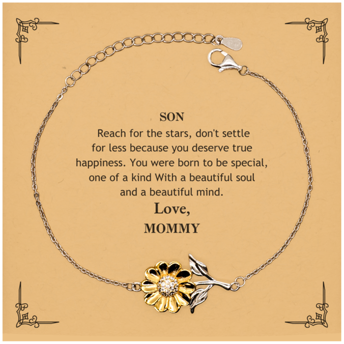 To Son, You were born to be Special Sunflower Bracelet. Gift for Son. Graduation Motivational Gift From Mommy. Best Gifts for Birthday